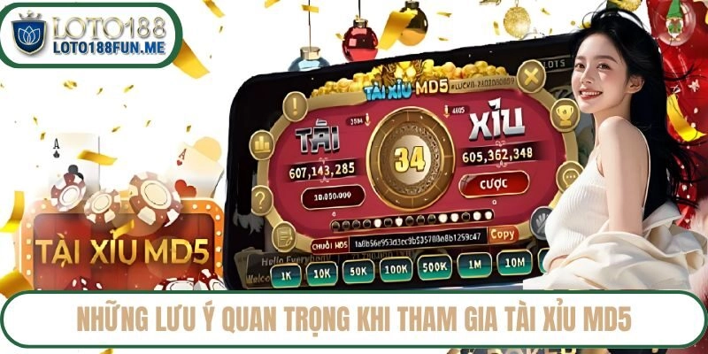 Những lưu ý quan trọng khi tham gia tài xỉu MD5 tại Loto188